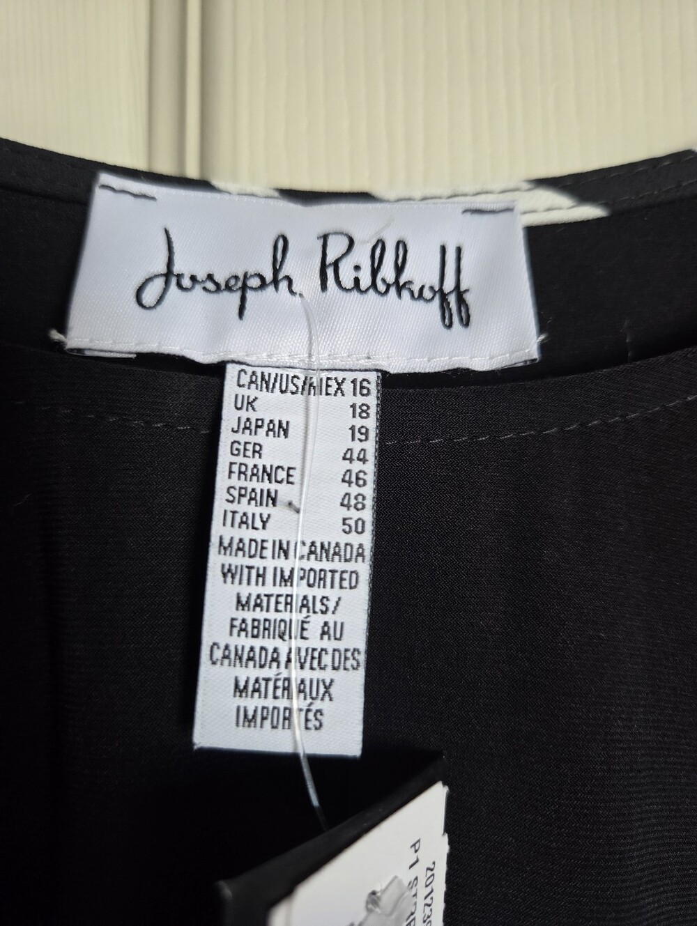 Joseph Ribkoff Black Tunic With Striped Insert Size16 - Picture 6 of 8